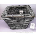 Square rattan home set basket